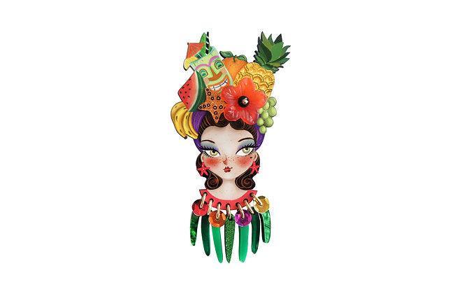 Tropical Tiki Girl Brooch by Laliblue - Quirks!