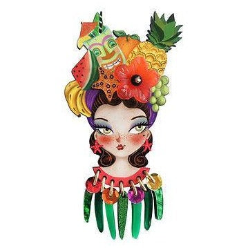 Tropical Tiki Girl Brooch by Laliblue - Quirks!