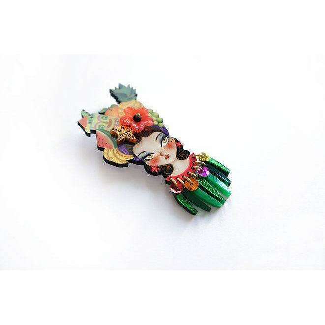 Tropical Tiki Girl Brooch by Laliblue - Quirks!