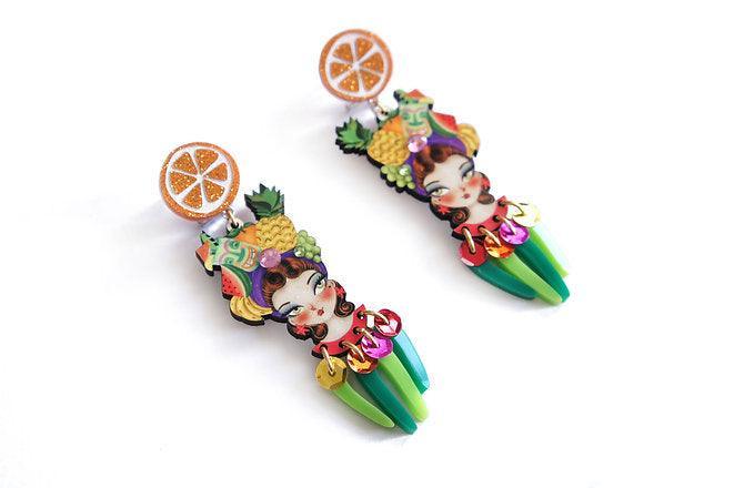 Tropical Tiki Girl Earrings by Laliblue - Quirks!