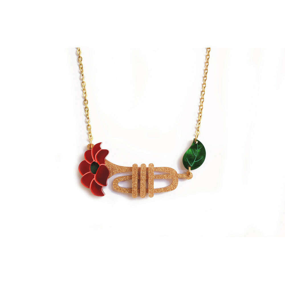 Trumpet with flower earrings by Laliblue 4