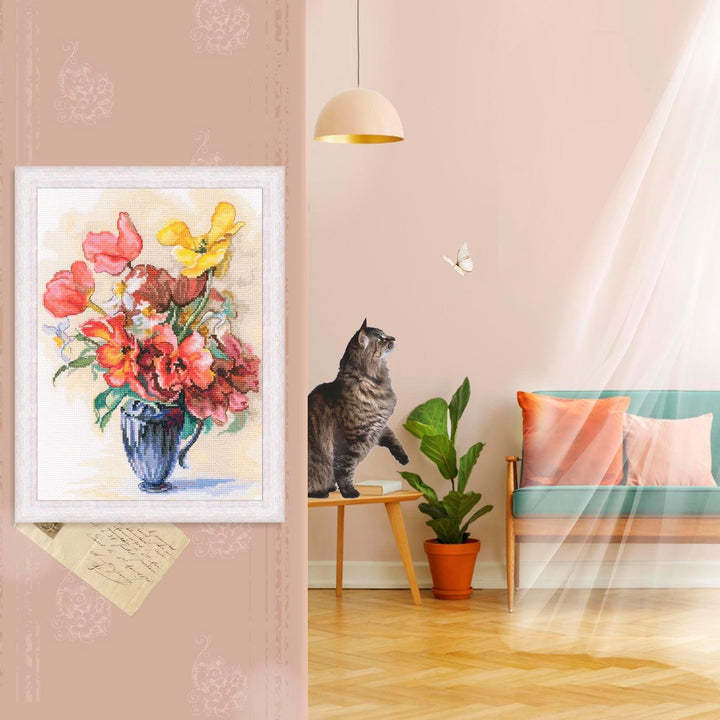 Tulips and daffodils M886 Counted Cross Stitch Kit