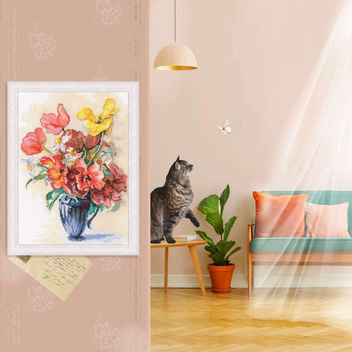 Tulips and daffodils M886 Counted Cross Stitch Kit