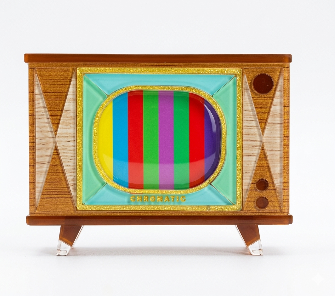 Tune In Customizable TV Brooch by Lipstick & Chrome – Quirks!