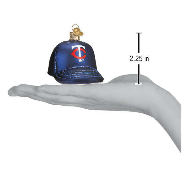 Old World Christmas Twins Baseball Cap Blown Glass Ornament