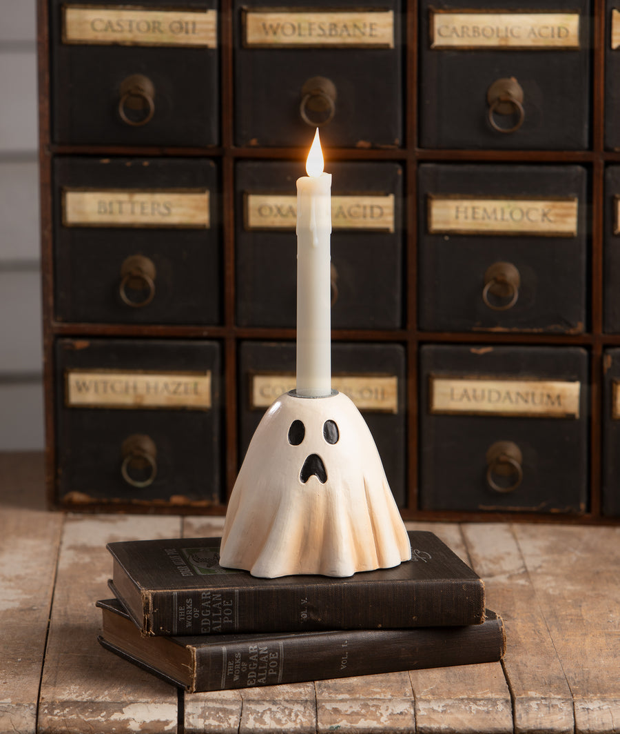 Scared Ghost Candlestick by Bethany Lowe Designs, halloween decor