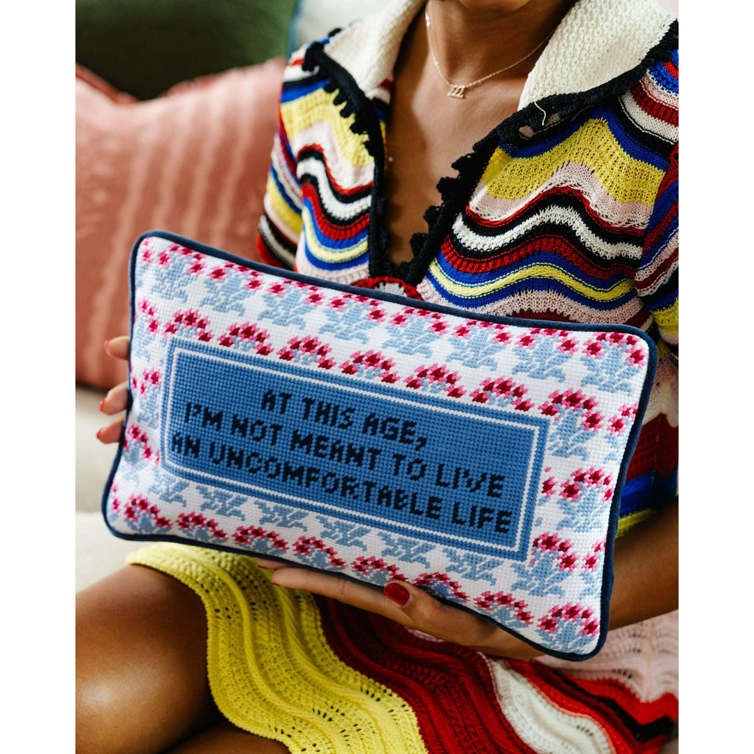 Uncomfortable Needlepoint Pillow