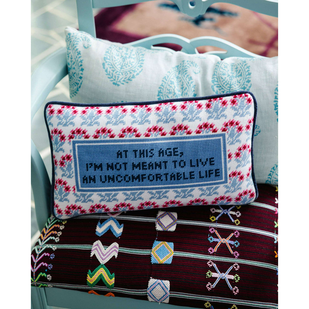 Uncomfortable Needlepoint Pillow