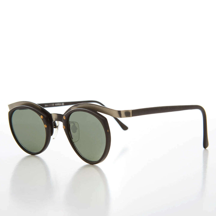 Unique Round Edgy Floating Rim Sunglass - Gavi
