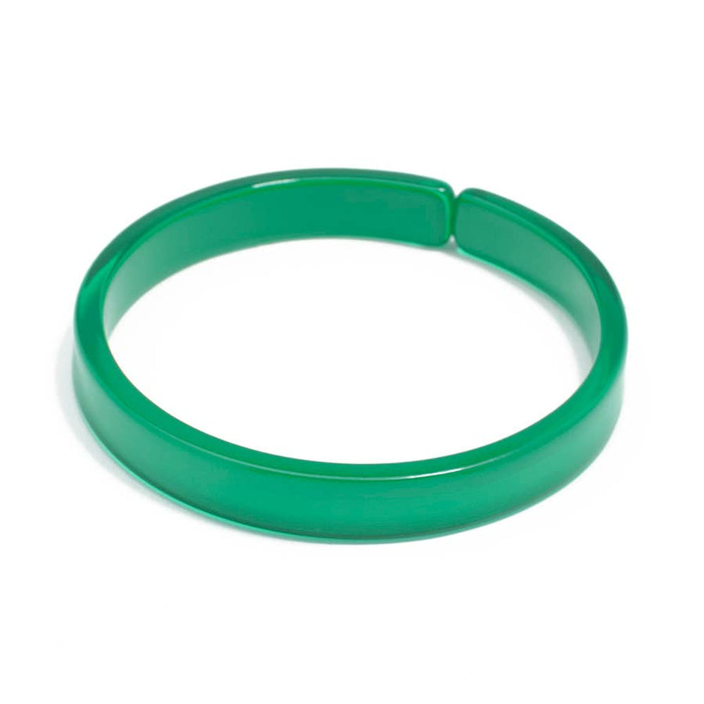 Resin Bangle Bracelet Dark Green by Lipstick & Chrome