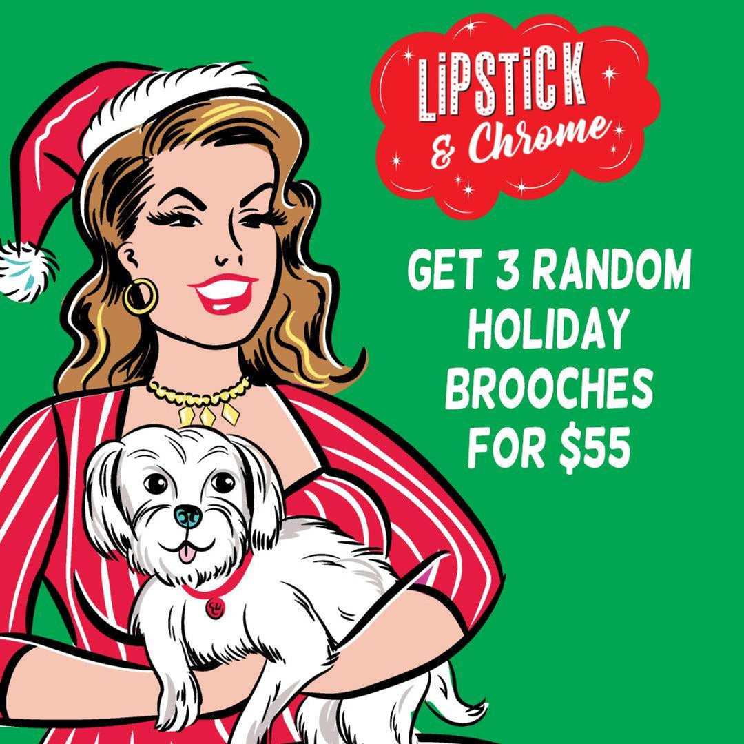 Christmas Brooch Blind Box by Lipstick & Chrome