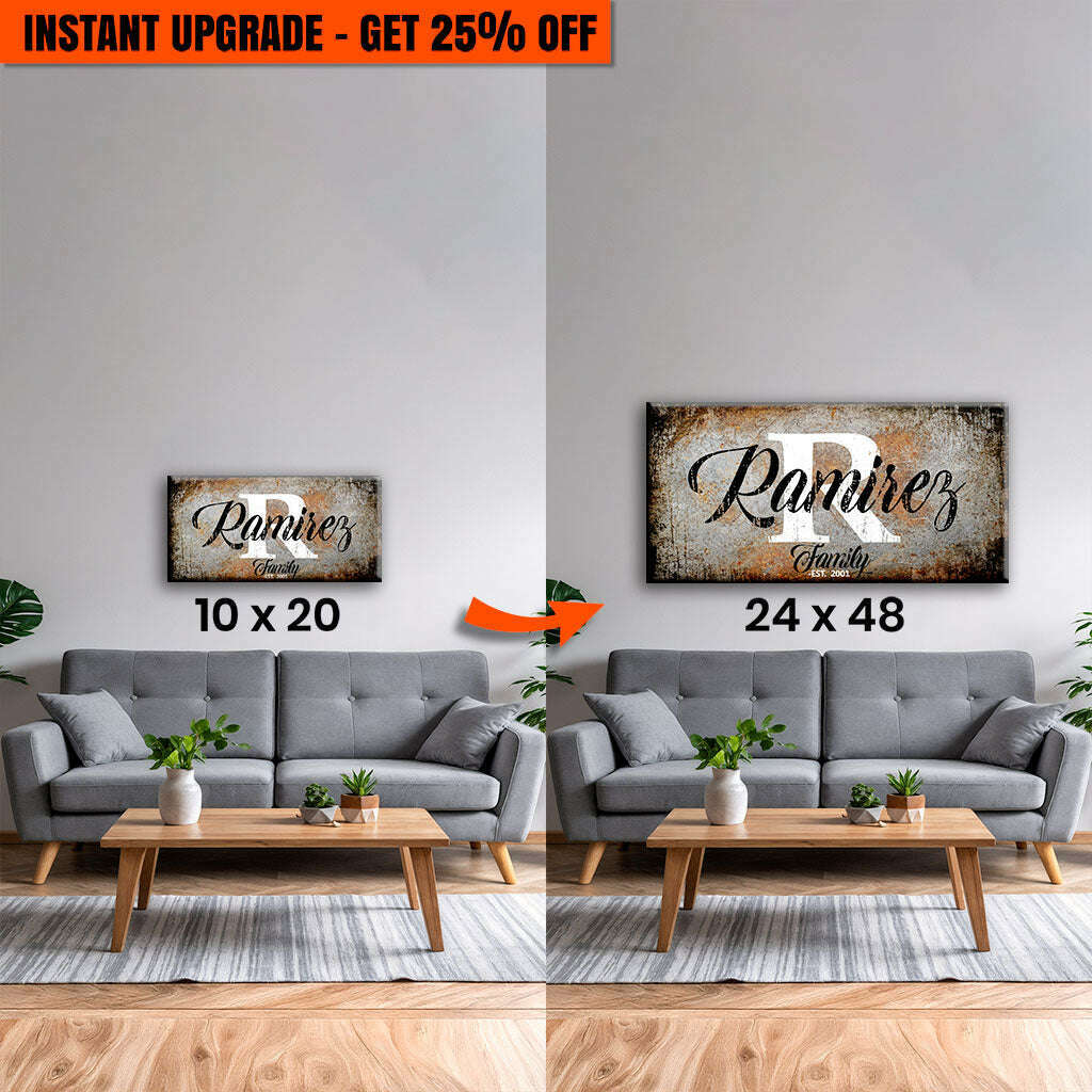 Upgrade Your 20x10 Inches 'Family' (Style 3) Canvas To 48x24 Inches