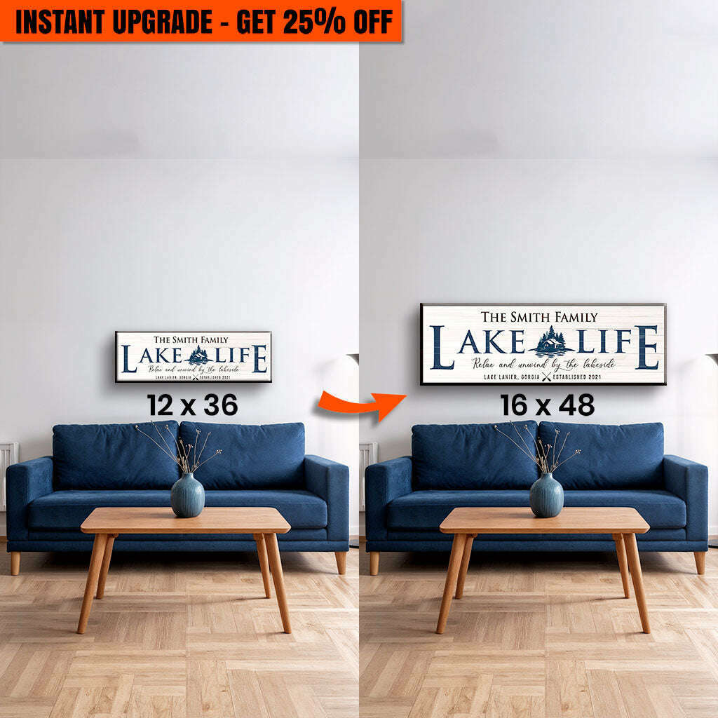 Upgrade Your 36x12 Inches Canvas 'Lake Life' To 48x16 Inches Canvas