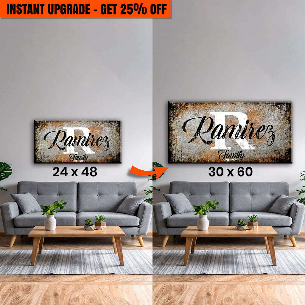Upgrade Your 48x24 Inches 'Family' (Style 3) Canvas To 60x30 Inches