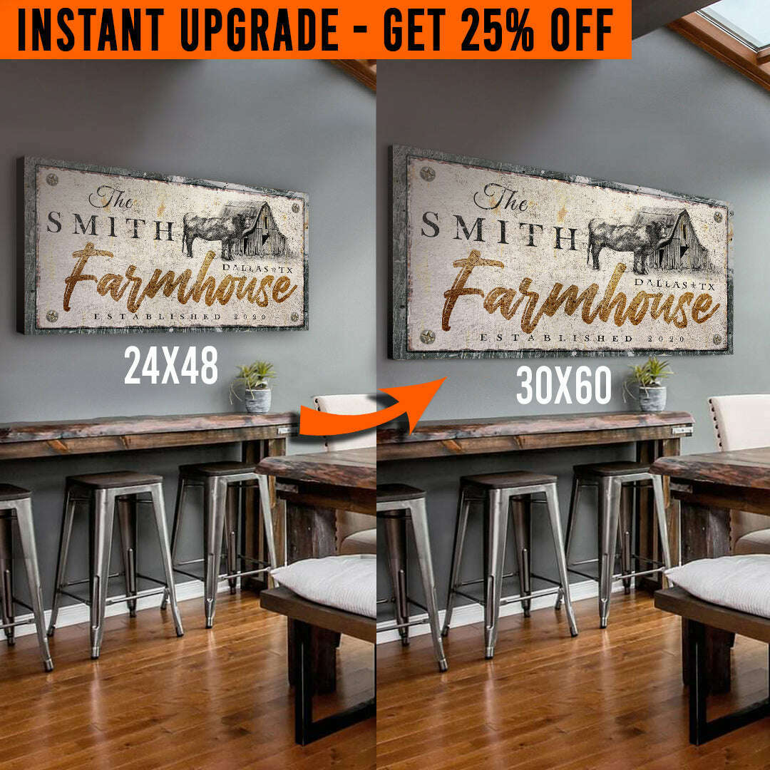 Upgrade Your 48x24 Inches 'Rustic Farmhouse' (Style 3) Canvas To 60x30 Inches