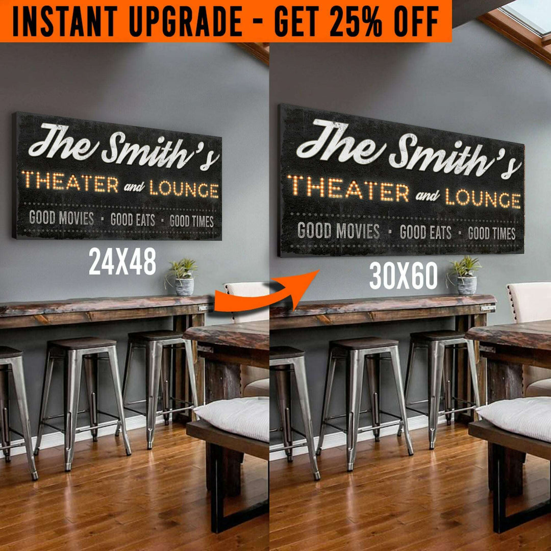 Upgrade Your 48x24 Inches 'Theater and Lounge' (Style 1) Canvas To 60x30 Inches