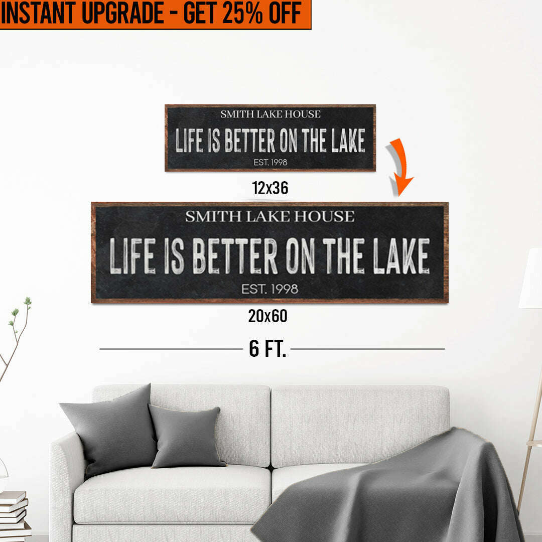 Upgrade Your 'Life Is Better On The Lake' (Style 3) Canvas To 20x60 Inches