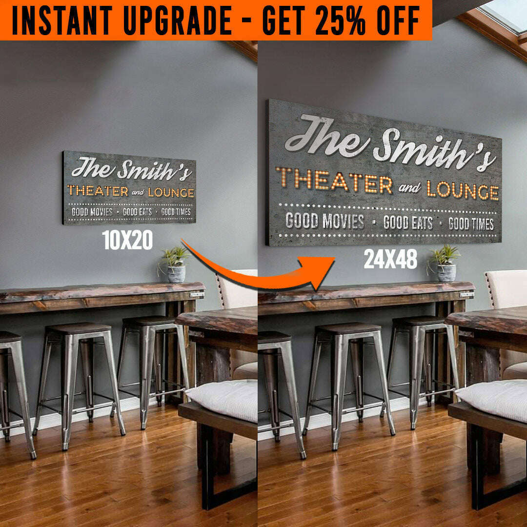 Upgrade Your 'Theater and Lounge' (Style 3) Canvas To 24x48 Inches
