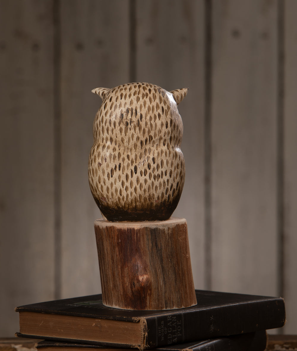 Handcarved 8" Horned Owl by Bethany Lowe Designs, image 2