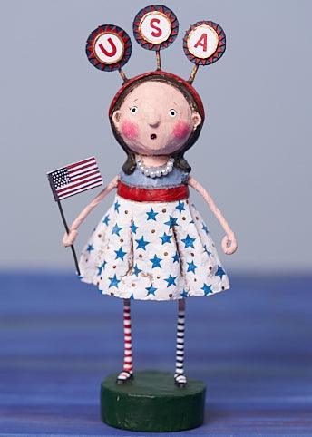 USA Girl Patriotic Lori Mitchell Figurine - Quirks!