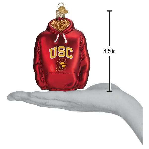 Old World Christmas USC Hoodie Blown Glass Ornament