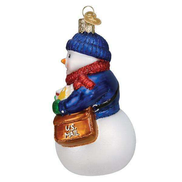 Old World Christmas USPS Snowman Blown Glass Ornament