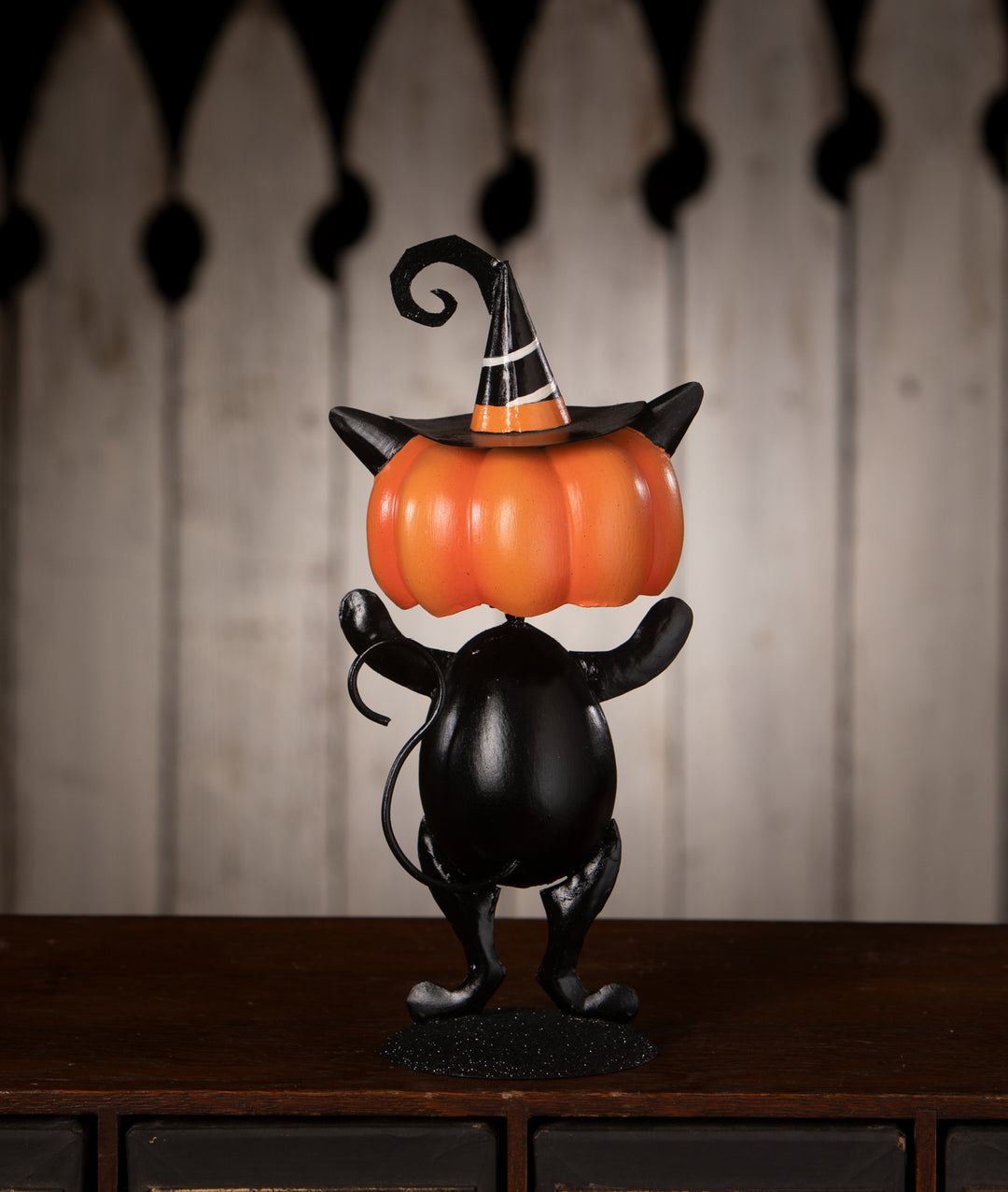 Punkin Head Skelly Cat by Bethany Lowe Designs, image 3