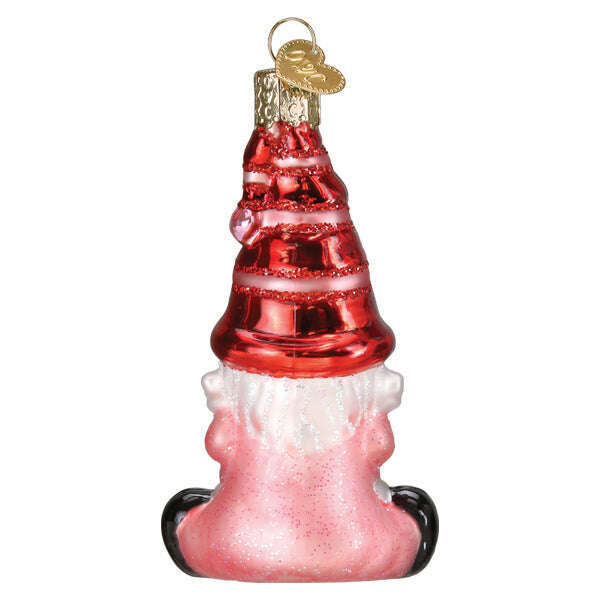 Old World Christmas Valentine Gnome Blown Glass Ornament