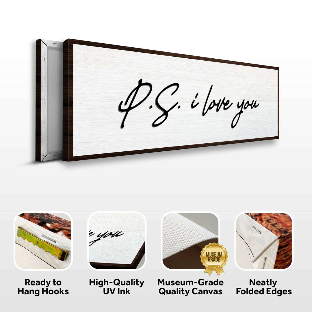 Valentine P.S. I Love You Typography Sign