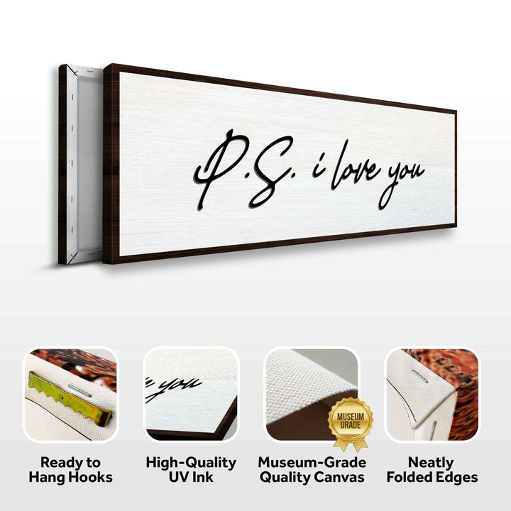 Valentine P.S. I Love You Typography Sign