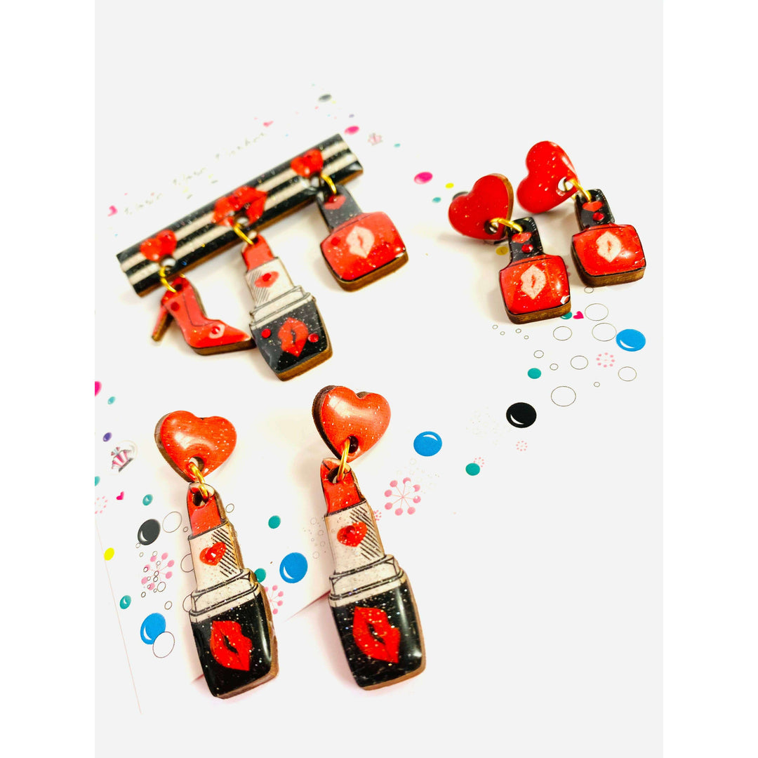 Valentine's Nail Polish Earrings by Rosie Rose Parker