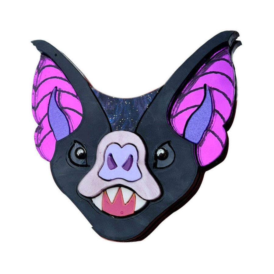 Vampire Bat Face Brooch- Two Colours by Cherryloco Jewellery 1