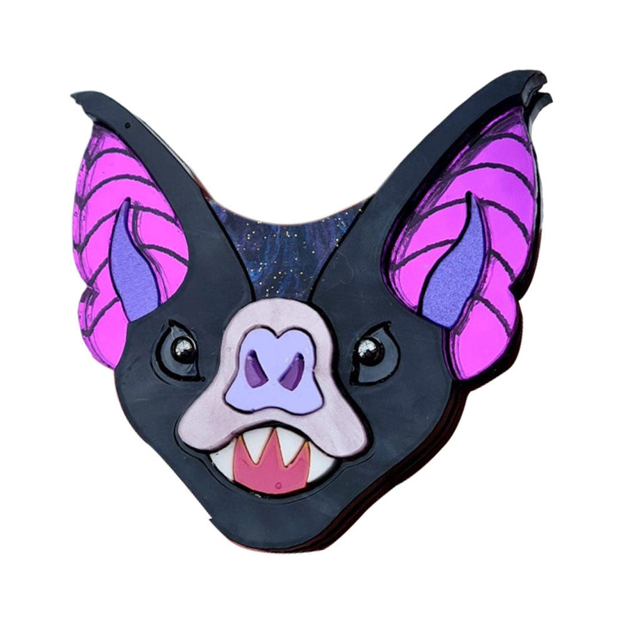 Vampire Bat Face Brooch- Two Colours by Cherryloco Jewellery 1