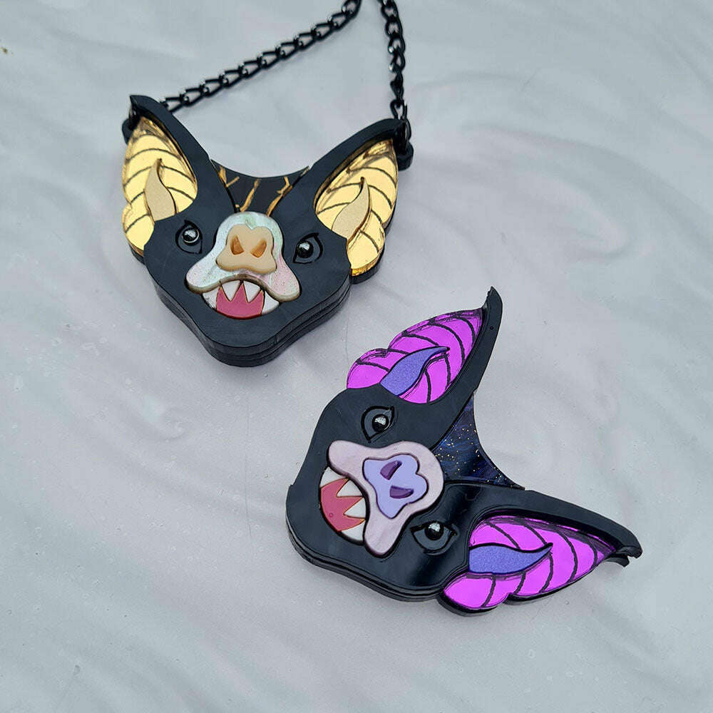 Vampire Bat Face Necklace - Two Colours by Cherryloco Jewellery 5