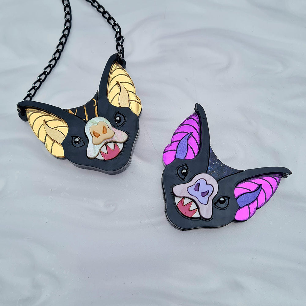 Vampire Bat Face Necklace - Two Colours by Cherryloco Jewellery 2