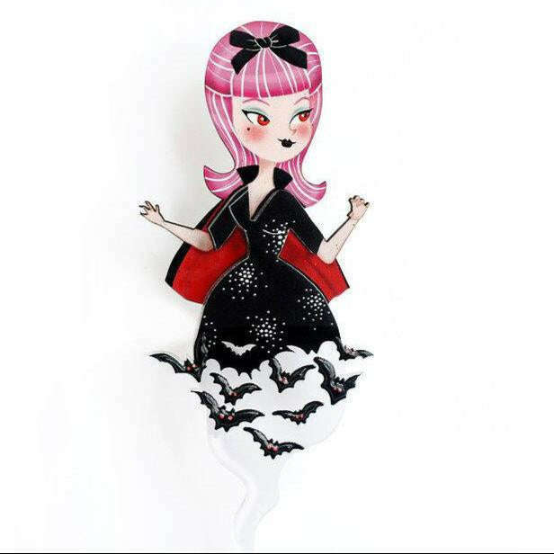 Vampiress With Bats Brooch by Laliblue image
