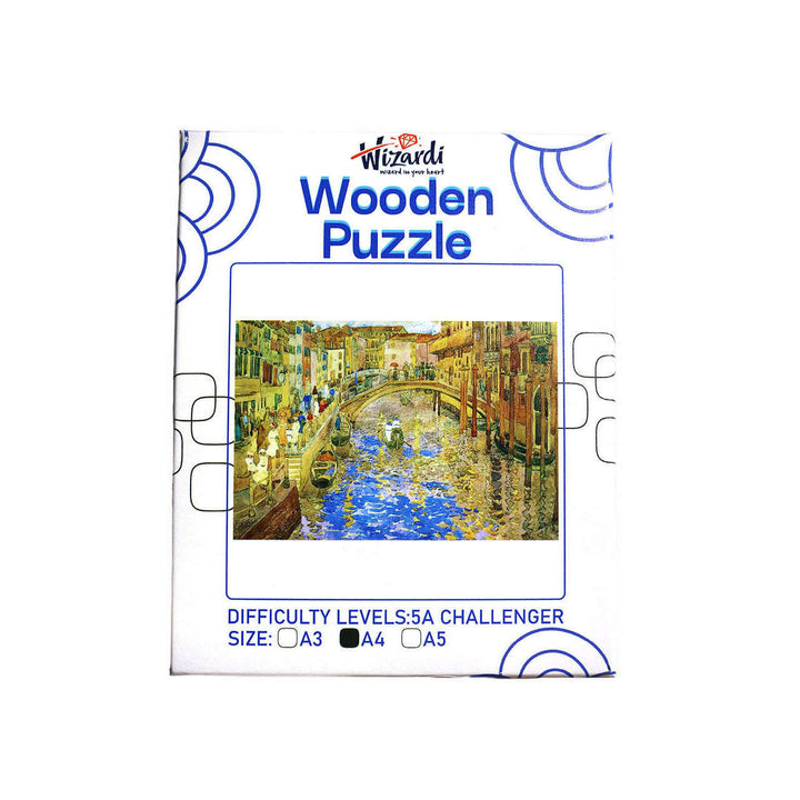 Venetian Canal Scene after Maurice Prendergast - Jigsaw Wooden Puzzle by Wizardi F07N9-21