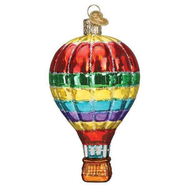 Old World Christmas Vibrant Hot Air Balloon Blown Glass Ornament