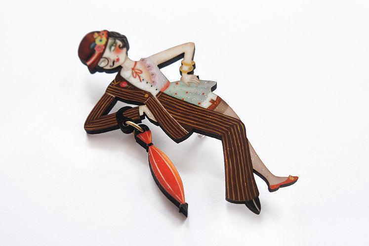 Victor Victoria Halloween Brooch by Laliblue - Quirks!