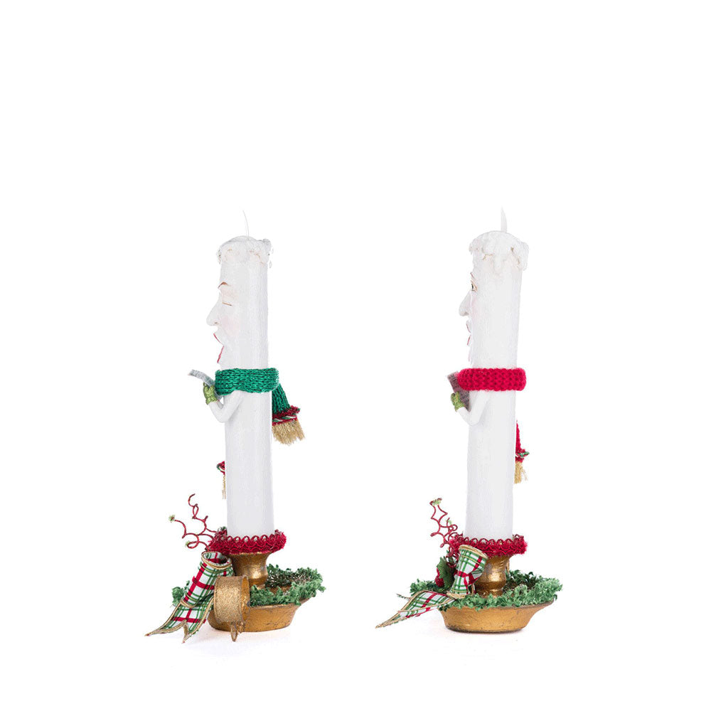 Village Of Holly Woods Caroling Candles Assortment of 2 by Katherine's Collection image 1