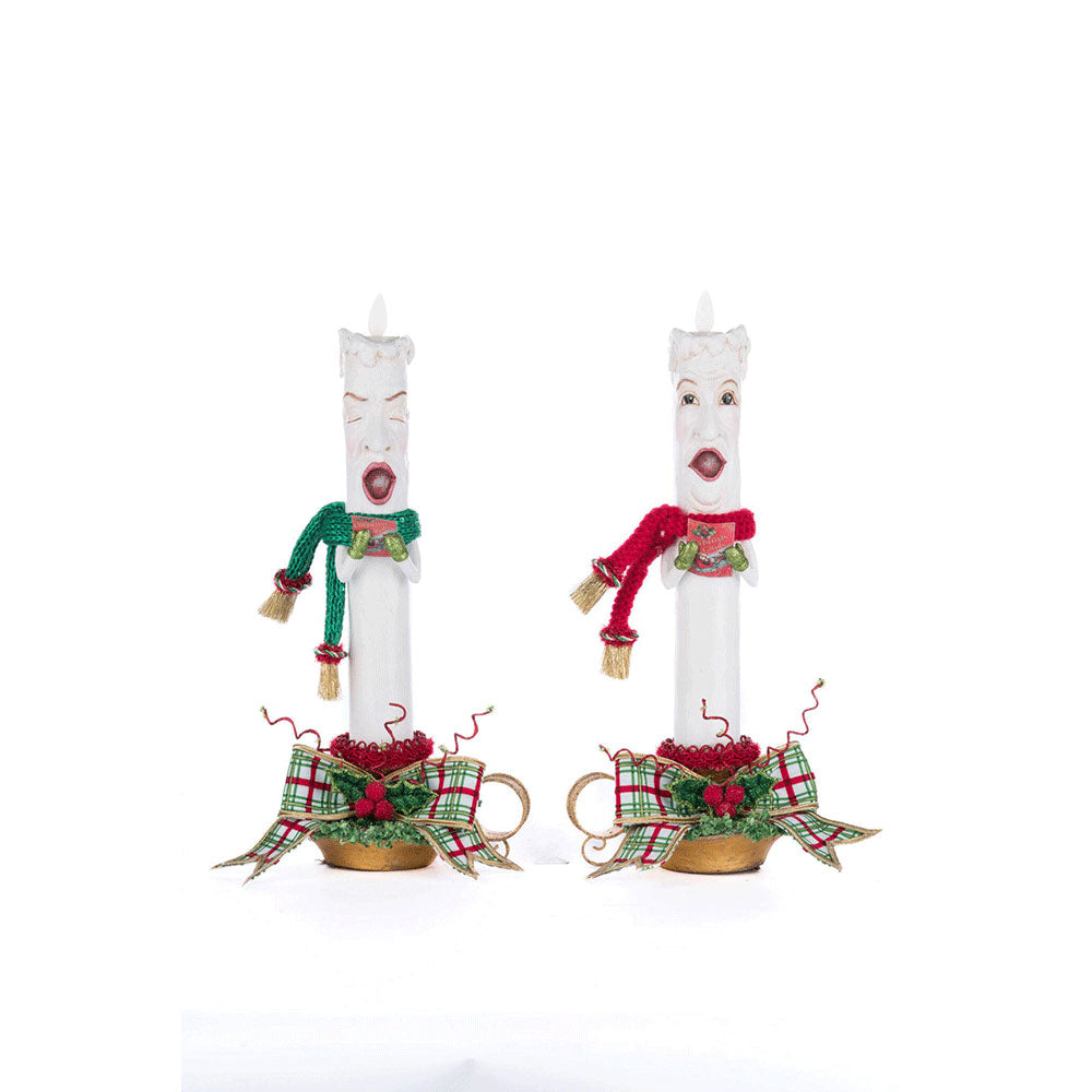 Village Of Holly Woods Caroling Candles Assortment of 2 by Katherine's Collection image