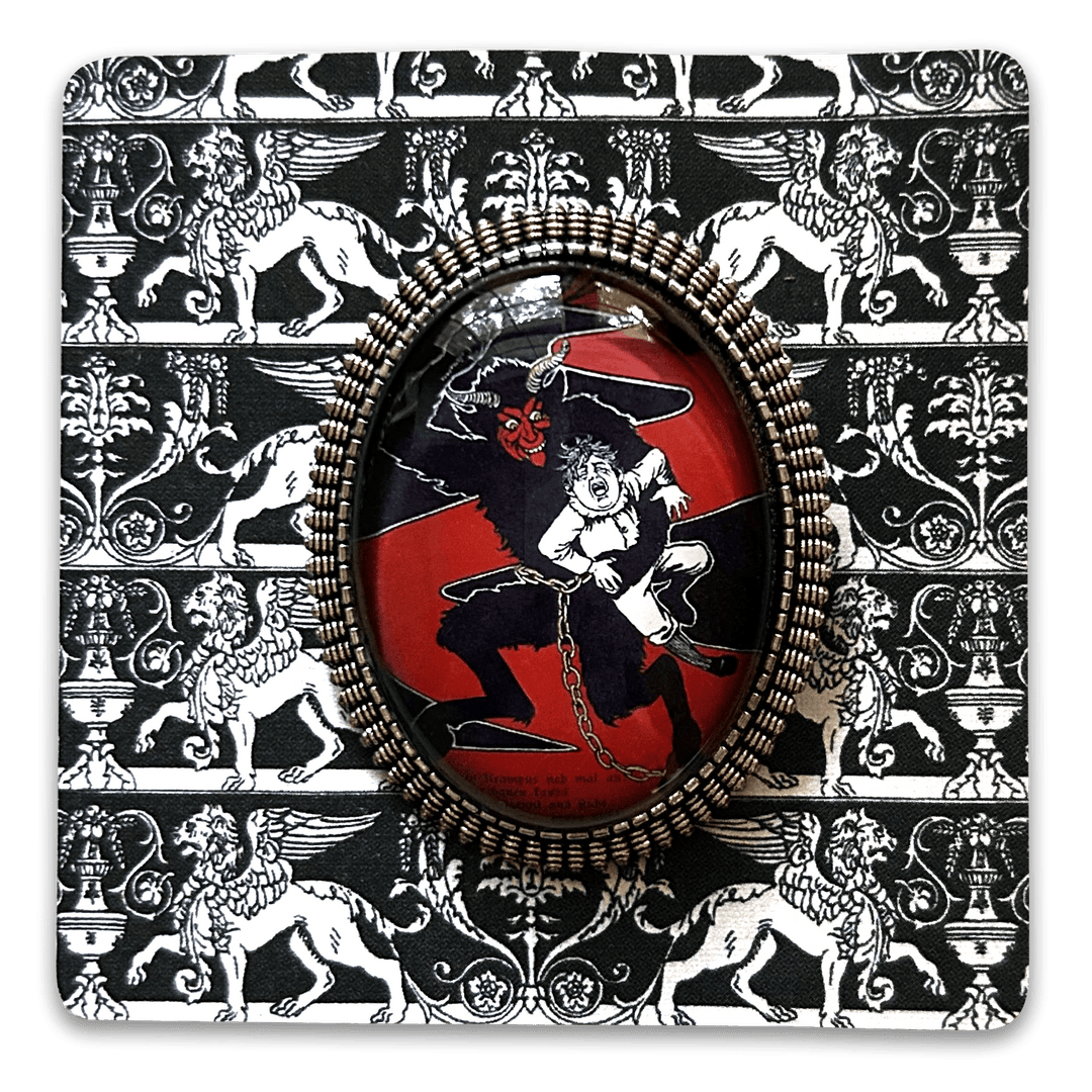 Vintage Cameo Style Krampus Brooch by Lipstick & Chrome