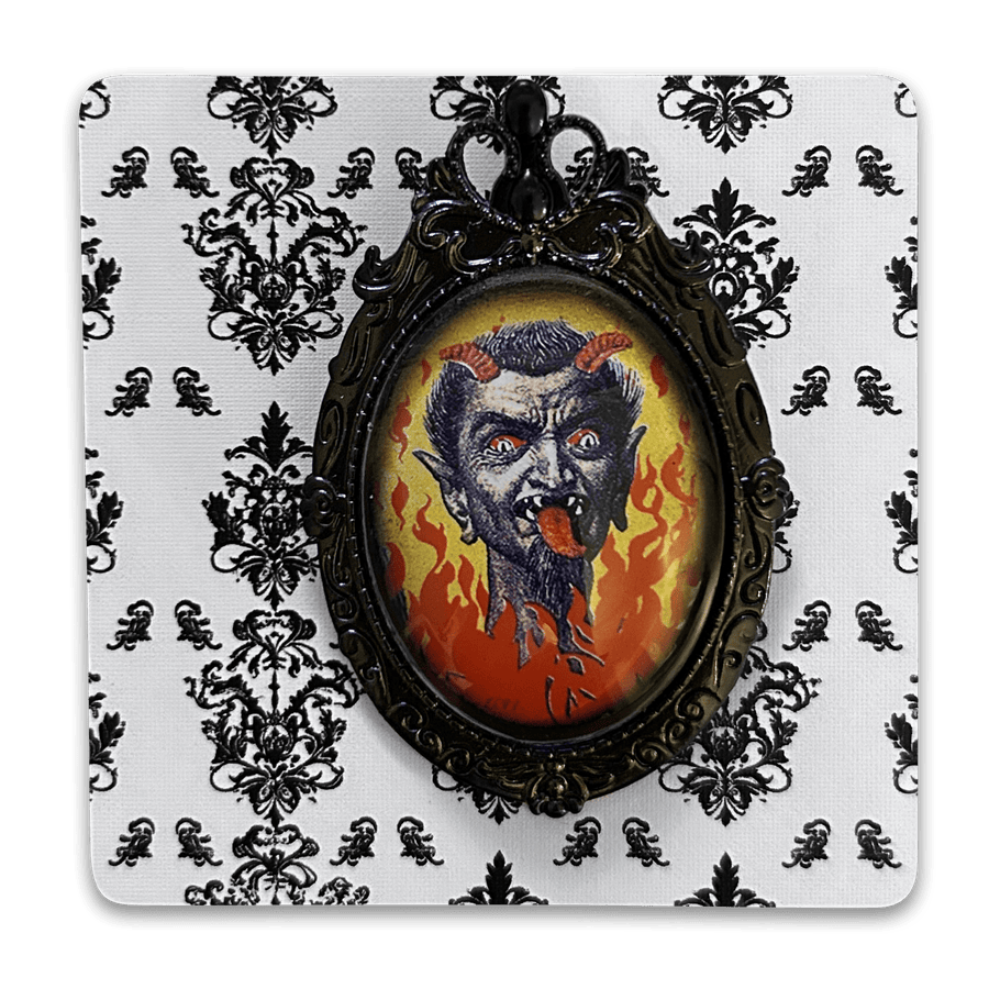 Vintage Cameo Style Krampus Brooch by Lipstick & Chrome