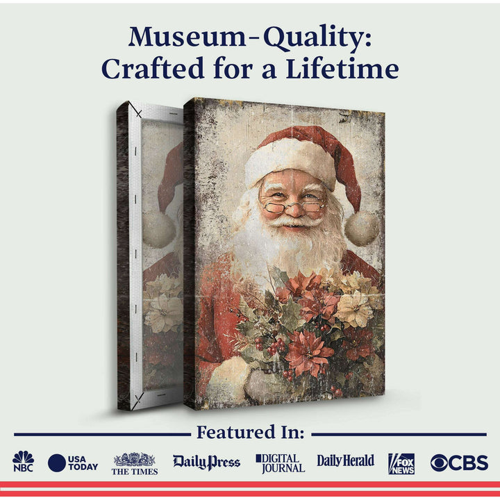 Vintage Christmas Santa Claus Wall Art