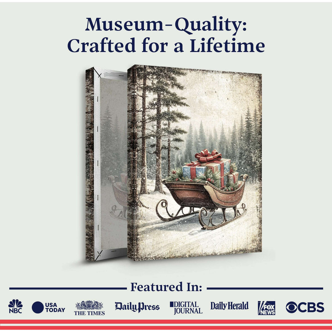 Vintage Christmas Sleigh Sled Wall Art III