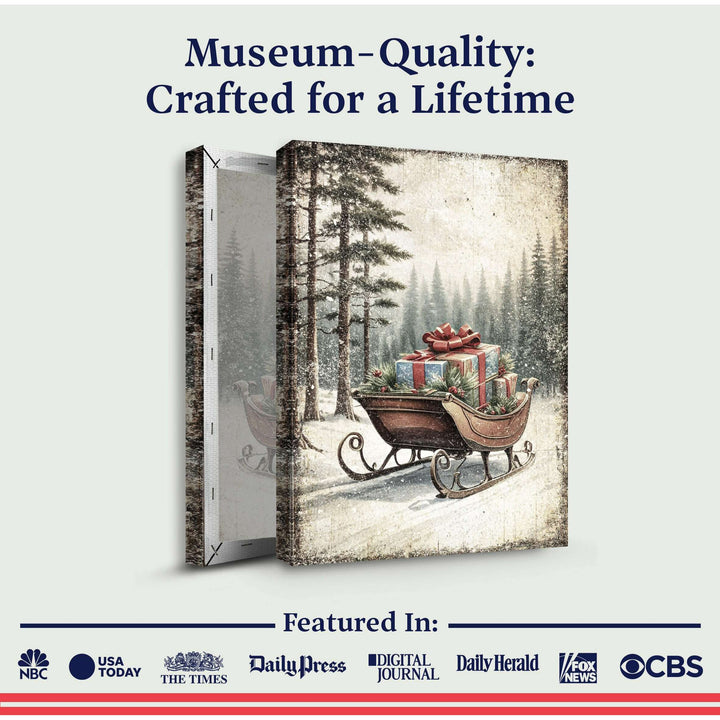 Vintage Christmas Sleigh Sled Wall Art III