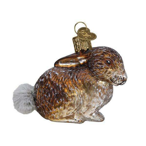 Old World Christmas Vintage Cottontail Bunny Blown Glass Ornament