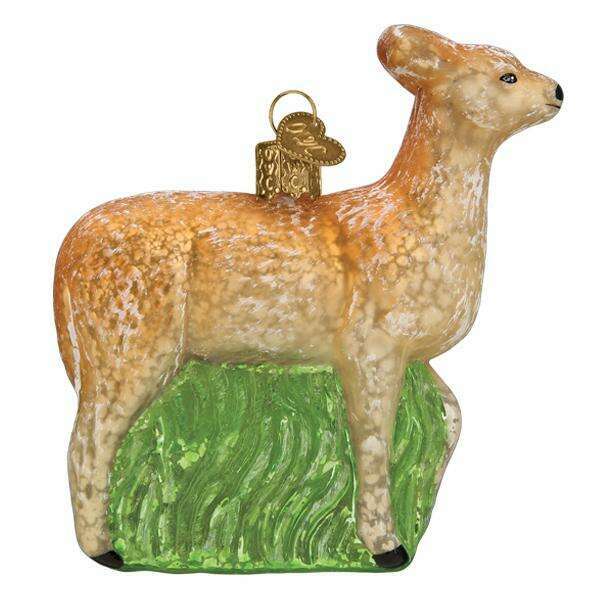 Old World Christmas Vintage Doe Blown Glass Ornament