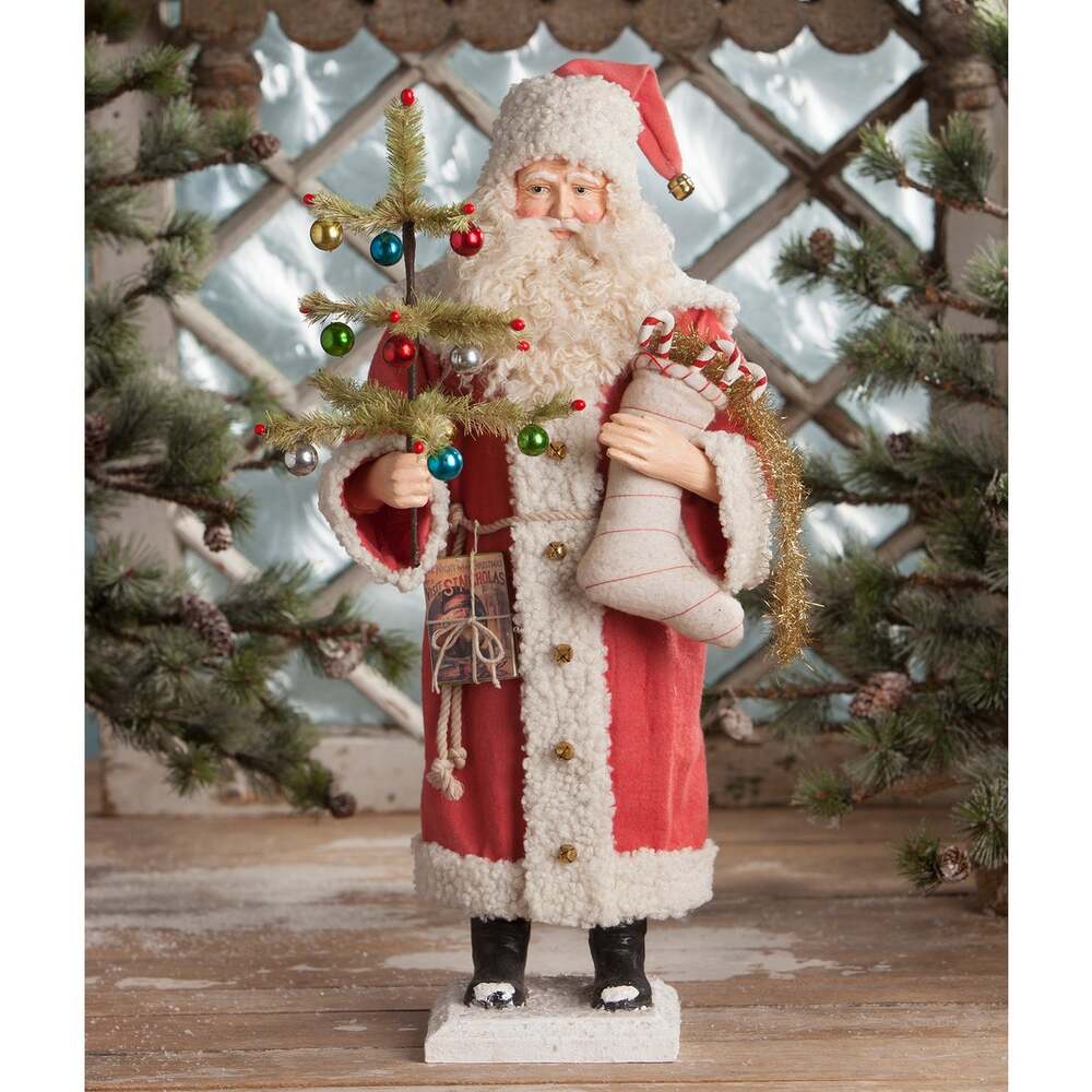 Vintage Santa Holding Stocking by Bethany Lowe Designs