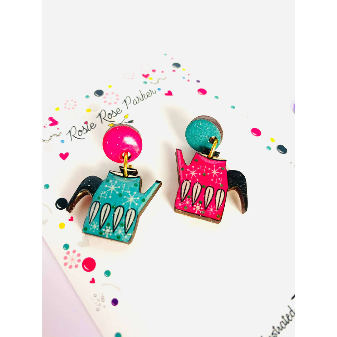 Vintage Teapot Earrings by Rosie Rose Parker